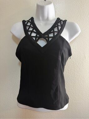 Millau Black Lattice V-Neck Camisole